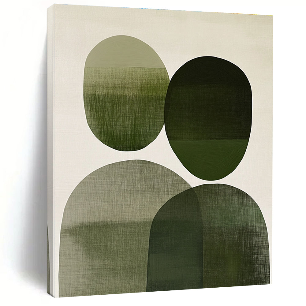Overlapping Green Figures Art for Wellness Center & Family Home STSC1083
