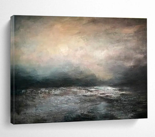 Dark Sea View Oil Painting for Industrial - Style Loft Office Spaces DLZ3153
