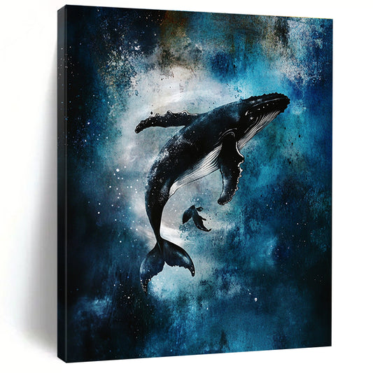 Whale in the Deep Majestic Marine Art for Coastal Home Living Room & Ocean - Lover’s Bedroom STSC1466
