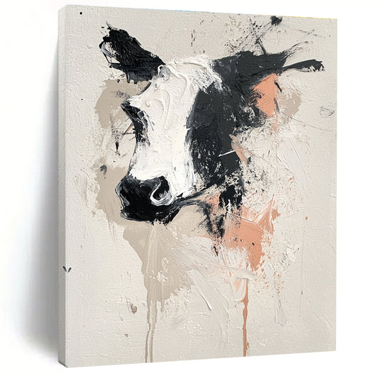 Abstract Cow Head Art for Farmhouse Kitchen & Rustic Lounge STSC048