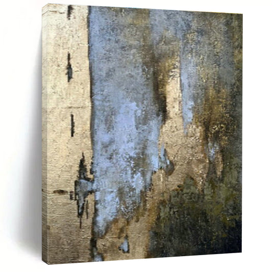 Blue - Gold - Brown Abstract Art for Luxury Hotel Lobby & Contemporary Art Gallery DLZ1898