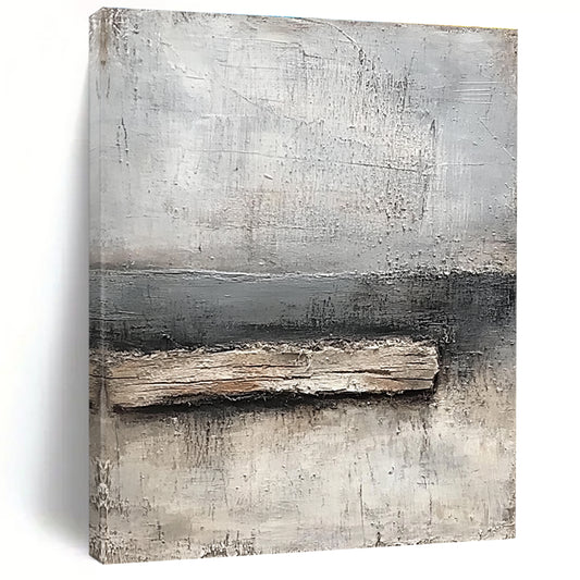 Gray - Brown Textured Abstract Art for Industrial - Themed Home & Artistic Workshop STSC138