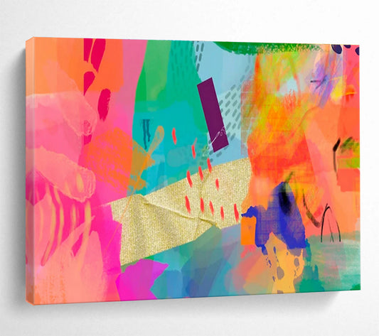 Colorful Collage Abstract Art for Trendy Fashion Retail Store Fronts DLZ2583