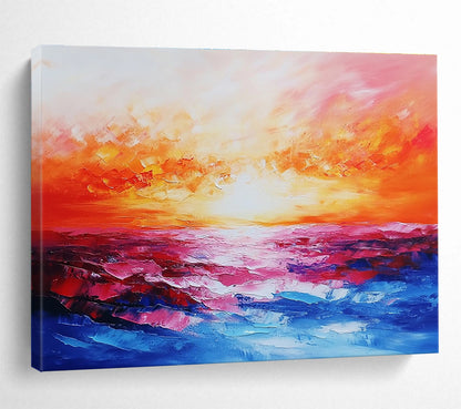 Vivid Sunset Sea Art for Beachfront Bar & Bold Dining Room SC074