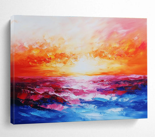 Vivid Sunset Sea Art for Beachfront Bar & Bold Dining Room SC074