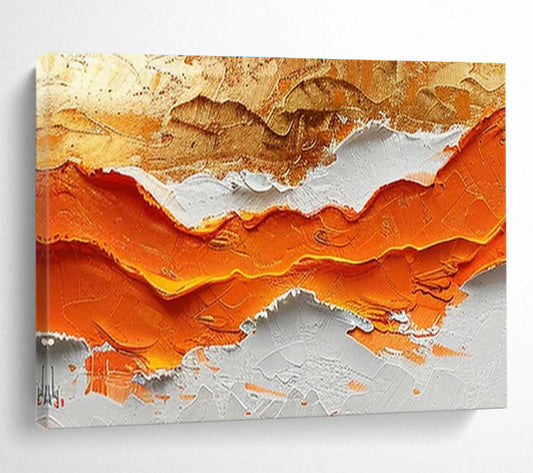 Orange Mountain Relief Art for Modern Dining Room DLZ2848