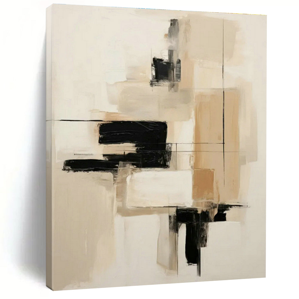 Neutral Geometric Abstract Art for Minimalist Office Reception & Scandinavian Living Room DLZ0843