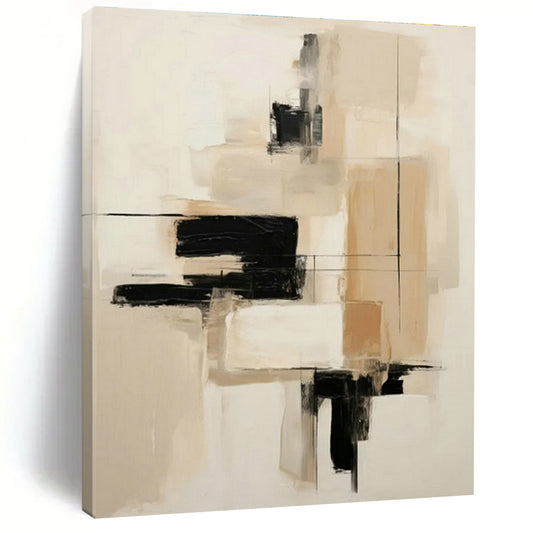Neutral Geometric Abstract Art for Minimalist Office Reception & Scandinavian Living Room DLZ0843