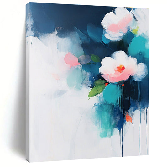 Soft Flower Blooms in Blue for Serene Bedroom & Calming Spa STSC375