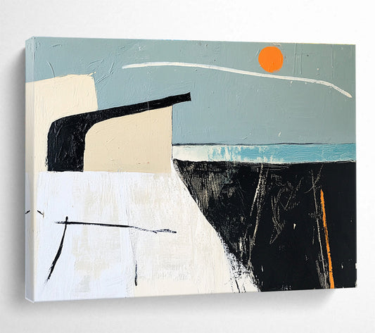 Minimalist Abstract Sunset Art for Coastal Home & Modern Gallery SC388