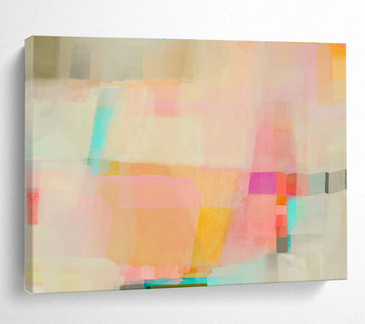 Pink - Orange Geometric Abstract Art for Chic Living Rooms DLZ2413