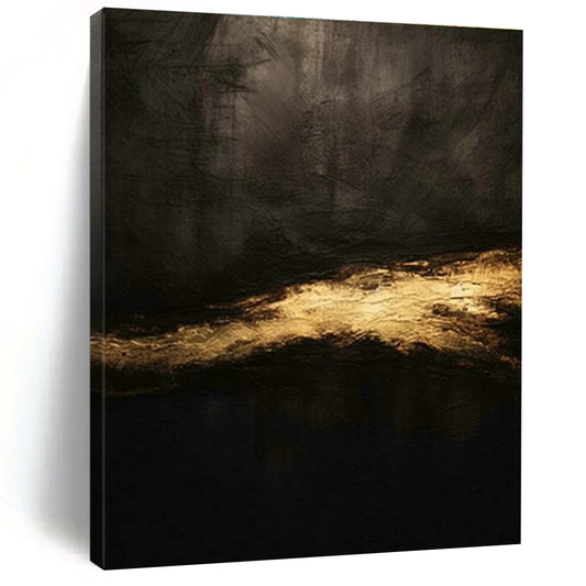 Dark and Golden Abstract Art for Luxury Home Theater & Sophisticated Wine Cellar DLZ1532