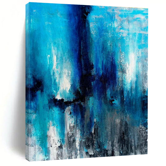 Blue - Toned Abstract Art for Coastal Home Bedroom Relaxation Corners DLZ0023