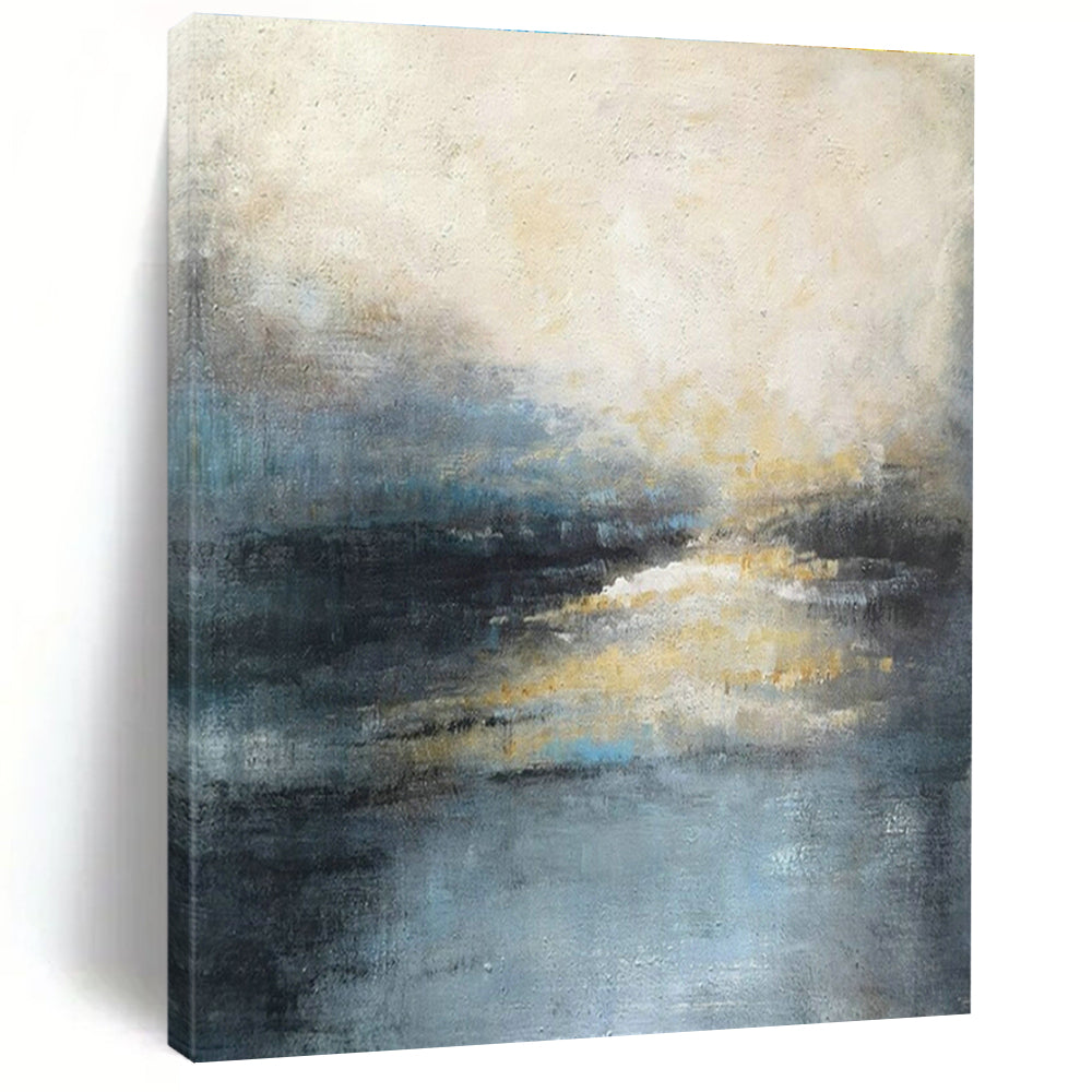 Blue - Gray Abstract Landscape Art for Modern Spa & Art - Loving Home Living Room DLZ2063