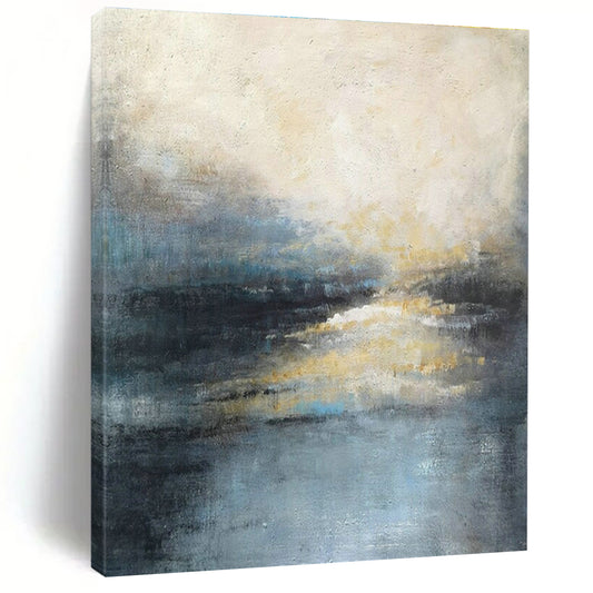 Blue - Gray Abstract Landscape Art for Modern Spa & Art - Loving Home Living Room DLZ2063
