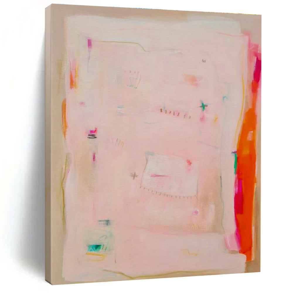 Pink - Toned Minimalist Abstract Art for Scandinavian - Style Home Offices DLZ0080