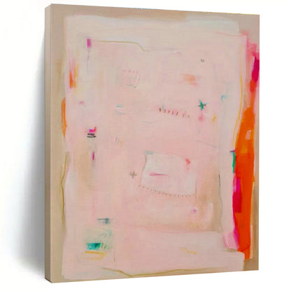 Pink - Toned Minimalist Abstract Art for Scandinavian - Style Home Offices DLZ0080