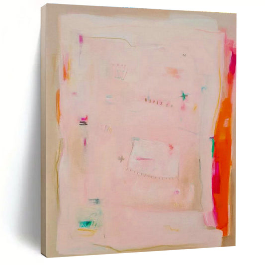 Pink - Toned Minimalist Abstract Art for Scandinavian - Style Home Offices DLZ0080