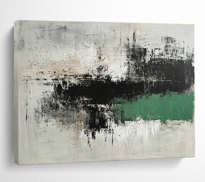 Gray - Black - Green Abstract Art for Industrial - Style Office & Modern Art Gallery SC220