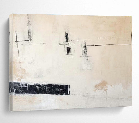 Minimalist Black - White Abstract Art for Scandinavian - Style Studies DLZ2480