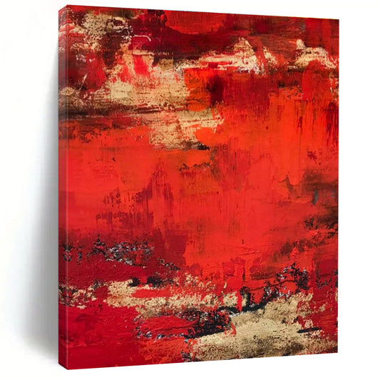 Red - Gold Textured Abstract Art for Luxury Ballroom & Opulent Home Library DLZ0769