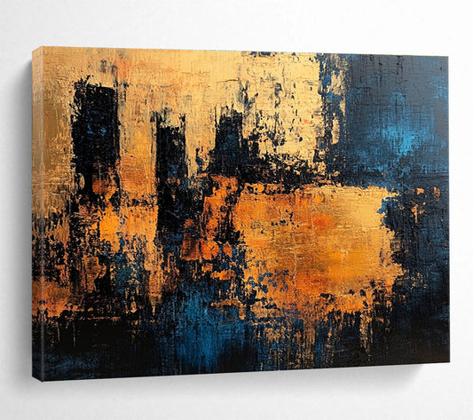 Cityscape in Blue and Orange Art for Urban Loft & Architecture Firm SC371