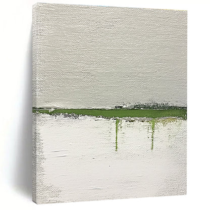 Green Drip on White Art for Minimalist Home & Contemporary Art Space STSC1094