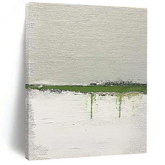 Green Drip on White Art for Minimalist Home & Contemporary Art Space STSC1094