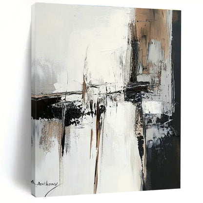 Black - White Abstract Art for Industrial - Style Loft & Modern Library DLZ0794