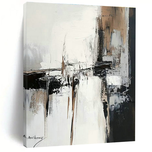 Black - White Abstract Art for Industrial - Style Loft & Modern Library DLZ0794
