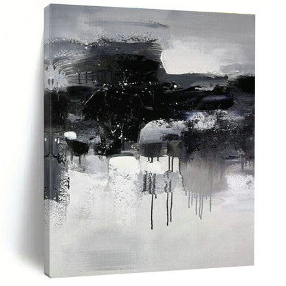 Black & White Ink - style Abstract Art for Chinese - style Teahouse & Ink Art Gallery DLZ0568