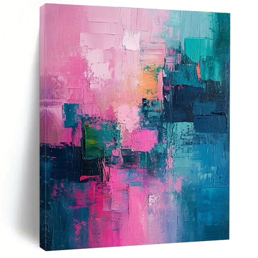 Pink - Blue Abstract Art for Bohemian Boutique Hotel & Creative Studio DLZ1909
