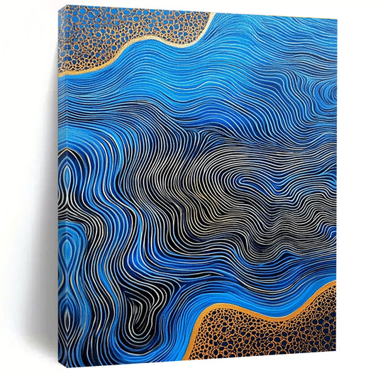 Blue Waves with Gold Details for Luxury Yacht Club & Art - Deco Style Restaurant STSC957