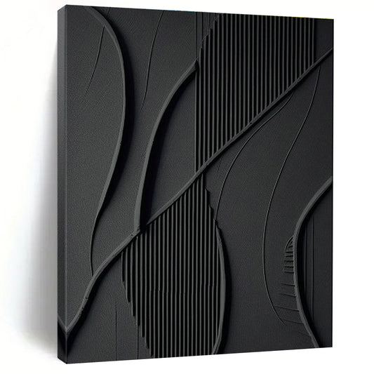 Black Textured Art for Industrial Loft & Contemporary Gallery DLZ2165
