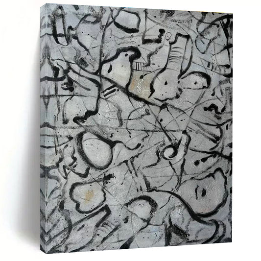 Monochrome Abstract Line Art for Modern Office & Art Gallery DLZ2291