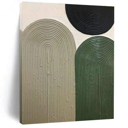 Green - Brown - Black Relief Art for Rustic Home Entrance & Garden - Themed Café DLZ1173
