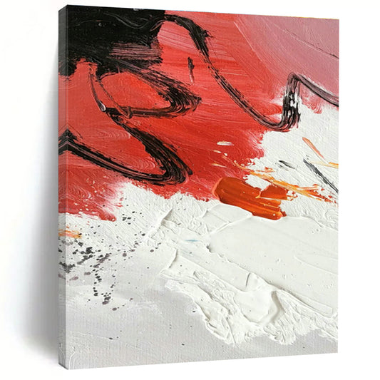 Red - White - Black Abstract Painting for Industrial Loft & Contemporary Art Gallery DLZ1297