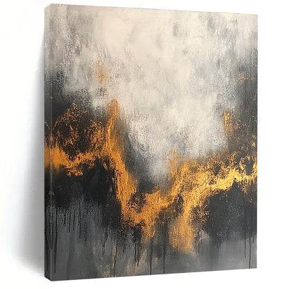 Grey and Gold Wavy Abstract for Art - Inspired Bedroom & Sophisticated Lounge STSC394