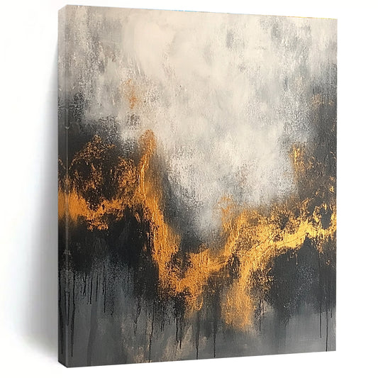 Grey and Gold Wavy Abstract for Art - Inspired Bedroom & Sophisticated Lounge STSC394