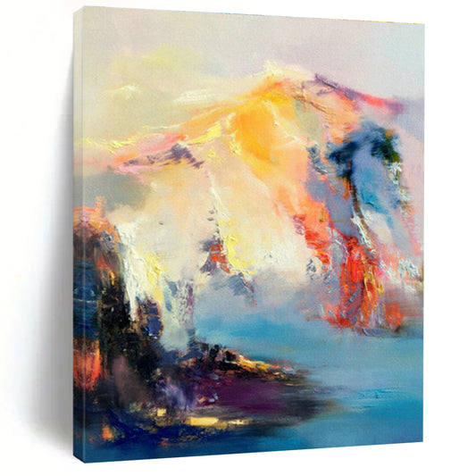 Colorful Mountain Abstract Art for Ski Resort Lodge & Adventure Travel Agency DLZ1068