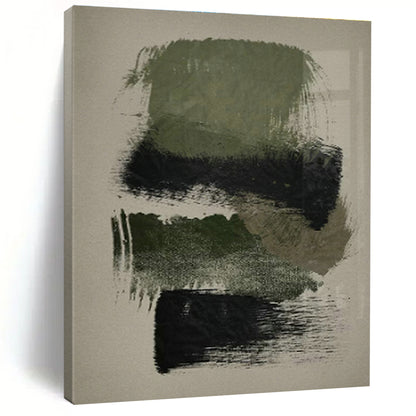 Green & Black Textured Abstract Art for Minimalist Study & Industrial - Chic Loft DLZ1365