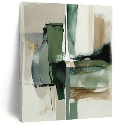 Calming Green - Gray Abstract Art for Wellness Spa & Scandinavian Bedroom DLZ1638
