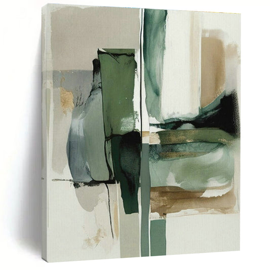 Calming Green - Gray Abstract Art for Wellness Spa & Scandinavian Bedroom DLZ1638