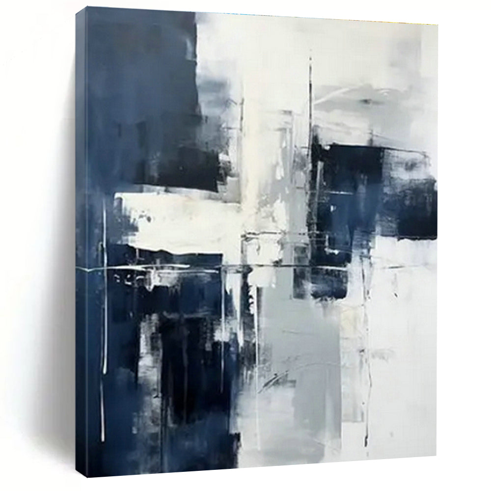 Blue - White Abstract Art for Coastal Home Nook & Corporate Wellness Room DLZ1725