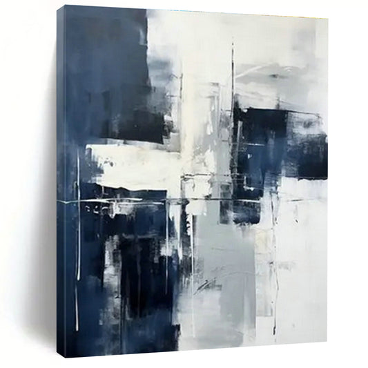 Blue - White Abstract Art for Coastal Home Nook & Corporate Wellness Room DLZ1725