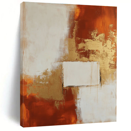 Gold and Rust Abstract for Luxury Hotel Lobby & Art - Themed Dining Room STSC244