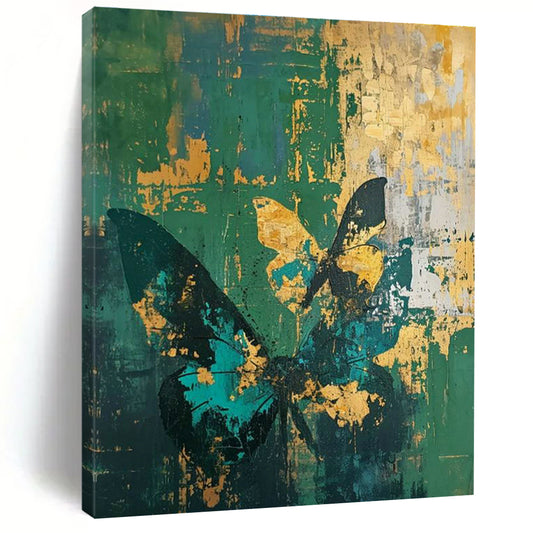 Gold - Green Butterfly Art for Bohemian Home Bedroom Accents & Eclectic Shop Dressing Areas DLZ0297