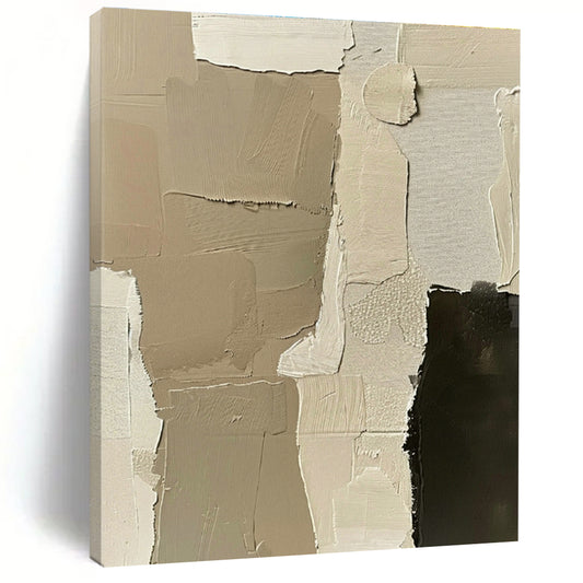 Brown - Tone Collage Abstract Art for Art Deco Living Room & Boutique Hotel Lobby DLZ1168