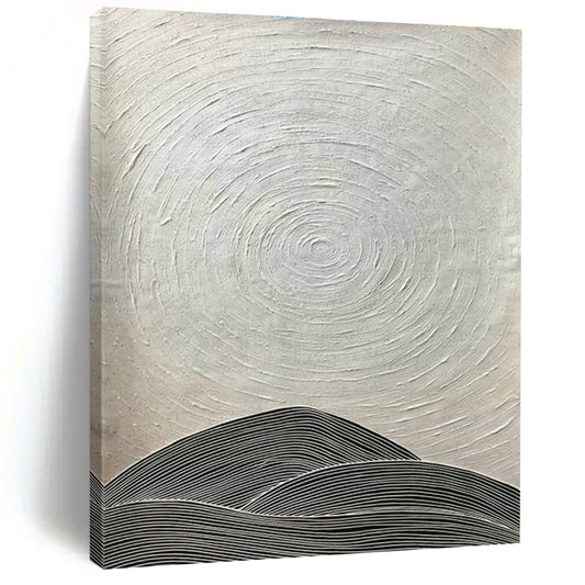 Grey - White Textured Landscape Abstract Art for Living Room & Study DLZ0491