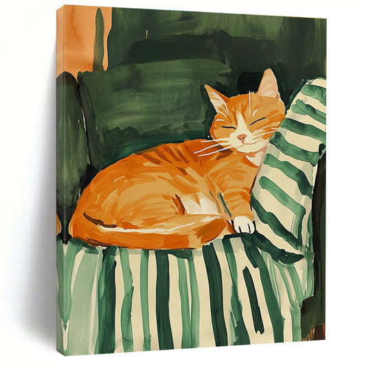 Sleeping Orange Cat for Cozy Home Bedroom & Cat - Lover’s Café STSC1016
